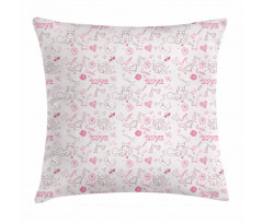 Kissing Birds Eros Cats Pillow Cover