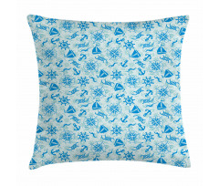 Nautical Seagull Knot Pillow Cover