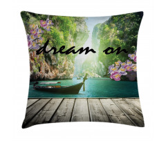 Idyllic Themed Boat Pillow Cover