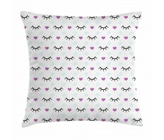 Winking Eyes Hearts Pillow Cover