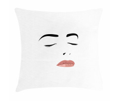 Sleeping Woman Face Pillow Cover