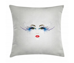 Dreamy Eyes Red Lips Pillow Cover