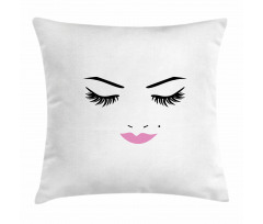 Pink Lips Makeup Beauty Pillow Cover