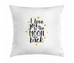 Doodle Stars and Words Pillow Cover