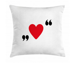 Red Simple Heart Pillow Cover