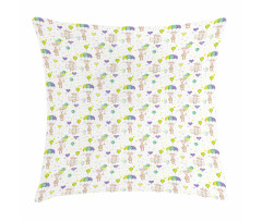 Infant Giraffes Flying Pillow Cover