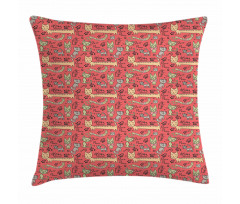 Kitty Doodle Paws Bow Tie Pillow Cover