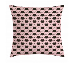 Head Silhouettes Dots Girly Pillow Cover