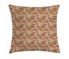 Psychedelic Comic Mascots Pillow Cover