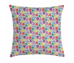 Colorful Romantic Mascots Pillow Cover