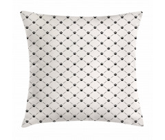 Checkered with Paw Prints Pillow Cover