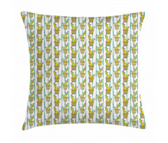 Vertical Lines Flowers Pillow Cover