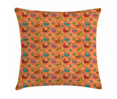 Colorful Alpacas Flower Pillow Cover