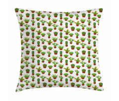 Floral Pattern Vases Pillow Cover