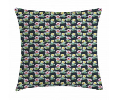 Foliage Watercolor Style Pillow Cover