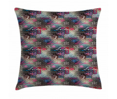 Grunge Newspaper Collage Pillow Cover