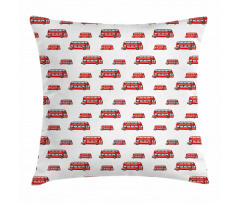 Cute Double Decker Bus Pillow Cover