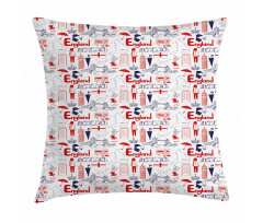 British Culture Sketch Pillow Cover