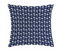 Maritime Anchor Whale Pillow Cover
