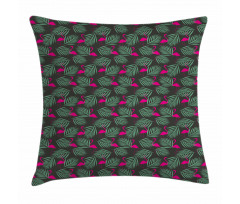 Zoo Animals in Pink Pillow Cover