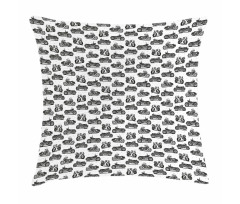 Retro Style Drawings Pillow Cover