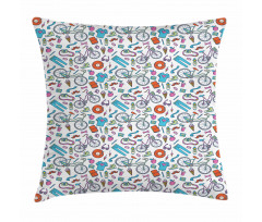 Retro Hipster Lifestyle Pillow Cover