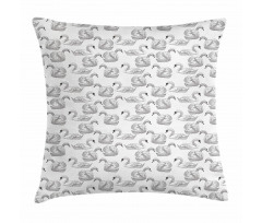 Sketch Art Waterfowls Pillow Cover