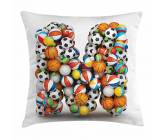 Alphabet Sports Balls Pillow Cover