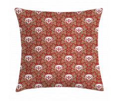 Baroque Floral Skulls Pillow Cover