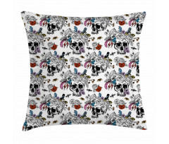 Day of the Dead Skulls Pillow Cover