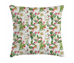 Poinsettia Pattern Pillow Cover