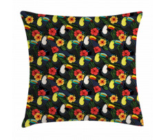 Toucan and Hibiscus Pillow Cover