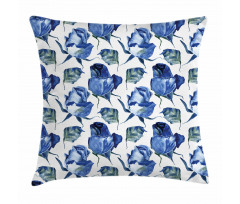 Roses with Leaves Pillow Cover