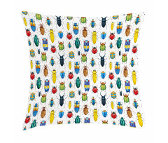 Colorful Insects Pillow Cover