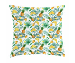 Exotic Fruits Leaves Pillow Cover