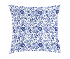 Vibrant Blue Flowers Pillow Cover
