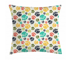 Hand Drawn Paws Pillow Cover