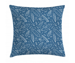 Ocean Waves Doodle Pillow Cover