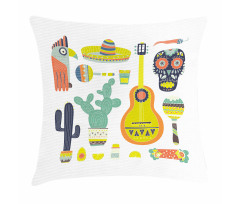 Mexican Motifs Taco Pillow Cover