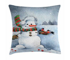 Watercolor Xmas Winter Pillow Cover