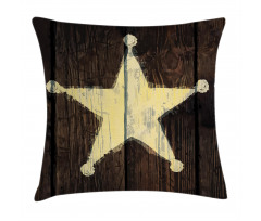 Rustic Wooden Lone Star Pillow Cover