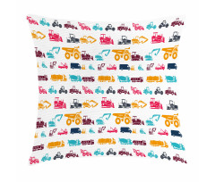 Colorful Trucks Pillow Cover