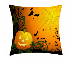 Pumpkin Leaves Bats Pillow Cover