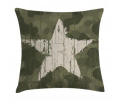 Grunge Star on Green Pillow Cover