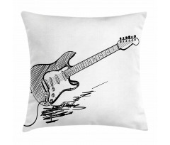 Rock Music Sketch Art Pillow Cover