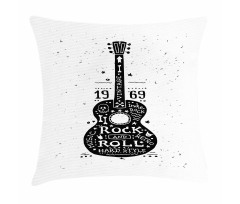 Grunge Look Rock 'n' Roll Pillow Cover