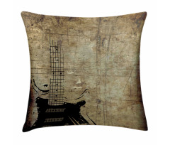 Faded Instrument Design Pillow Cover