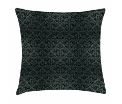 Black Damask Floral Pillow Cover