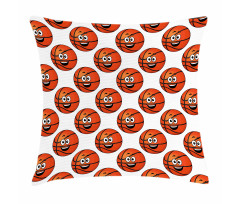 Happy Emoticon Balls Pillow Cover