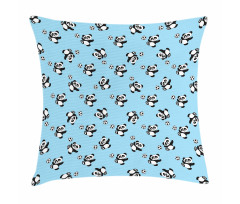 Panda Kicking Ball Pillow Cover